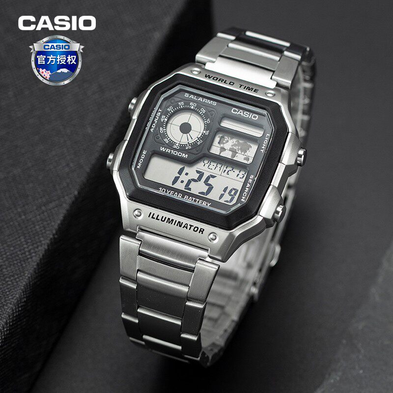 casio男士复古小方块运动手表 casio钟华海外日韩腕表