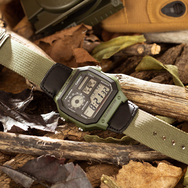 casio男士复古小方块运动手表 casio钟华海外日韩腕表