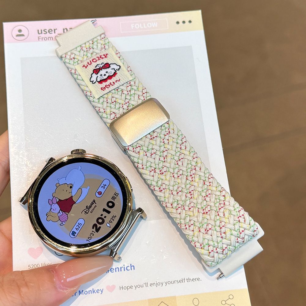 适用vivoWatch5表带iqoowatch3卷毛狗编织磁吸扣VIVO GT2运动表带 - 图2