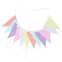 Source Wave Gatherings Single Layer Cotton Cloth Triangle Flags Children Birthday Decoration Strings Flags Photo Background Wedding Fade