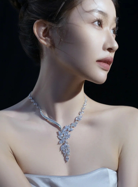 Hera女超闪锆石项链高端简约大气