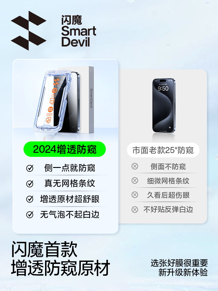 闪魔适用苹果15Promax钢化膜iphone14plus高清iphine13pormax手机iphonr无尘仓iphonr防偷窥promx秒贴舱ipone - 图1