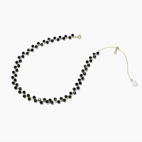 小众设计感黑色水晶项链女气质轻奢锆石锁骨链时尚高级感颈链脖饰 - 图3