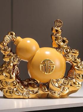 新中式客厅玄关葫芦五福临门招财摆件电视柜酒柜乔迁装饰品礼品