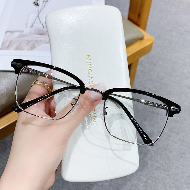 感光变色防蓝光眼镜男潮痞帅近视防辐射抗疲劳平光镜方框眼镜框男