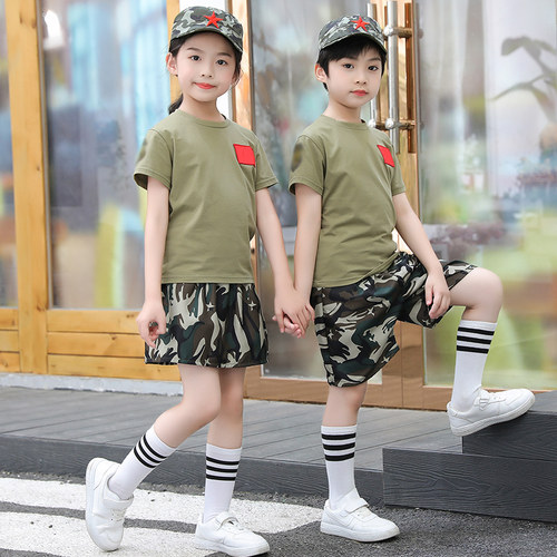 军装儿童迷彩服套装夏季男童短袖特种兵演出小学生夏令营军训夏装 - 图1