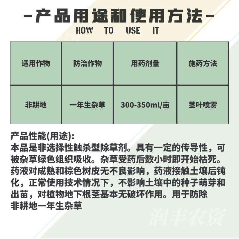 功马刀20%敌草快 荒地不伤土壤一年生杂草灭草剂农药除草剂1000g - 图1