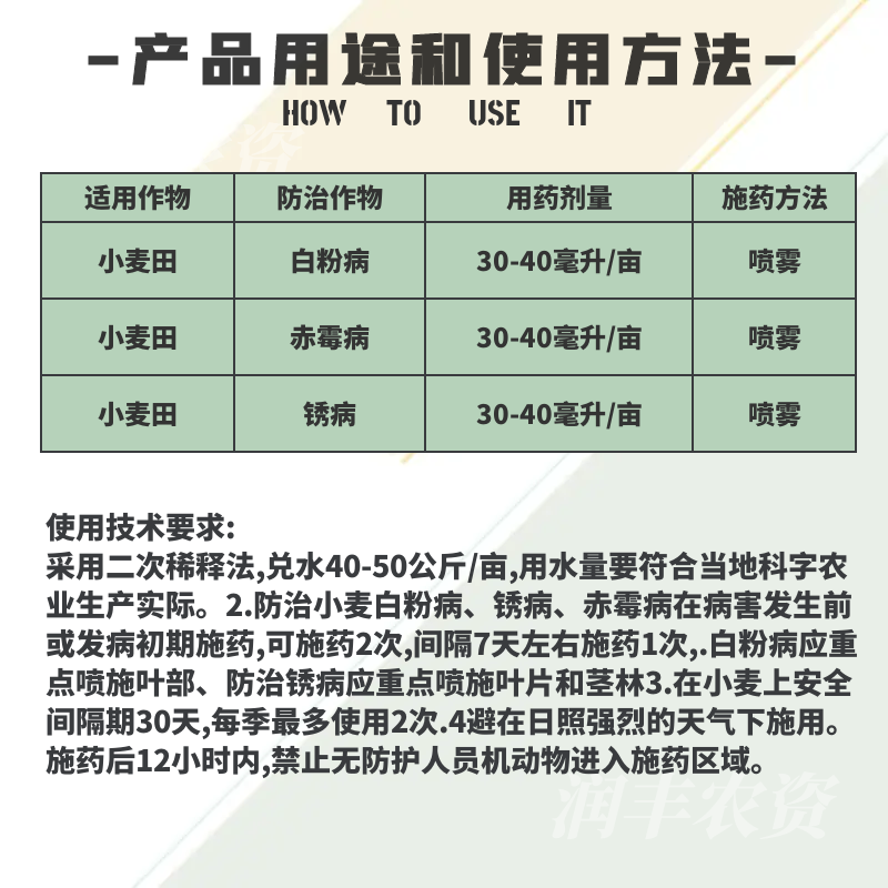 久易捍收40%丙硫菌唑戊唑醇 小麦赤霉病白粉病锈病专用农药杀菌剂 - 图1