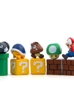 日式杂货款超级马里子弹蘑菇乌龟墙井DIY手办水族造景公仔