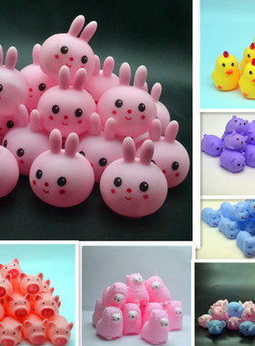 搪胶软胶捏捏乐发泄挤压减压小玩偶 婴儿童洗澡小粉猪各种小动物