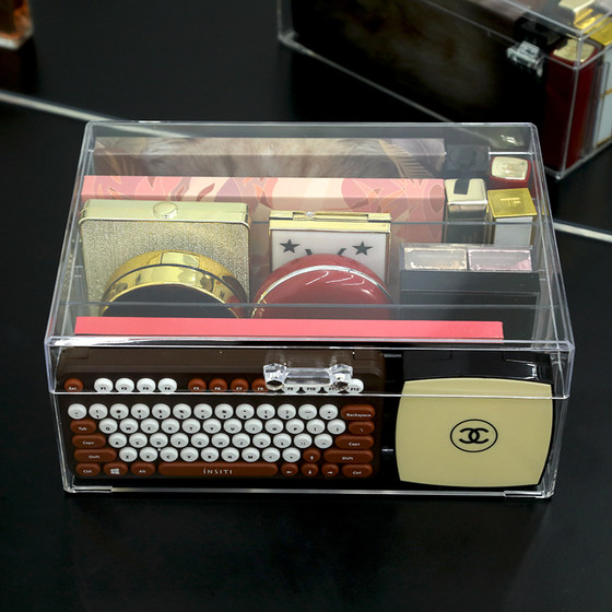 Desktop powder air cushion eye shadow transparent storage box with lid