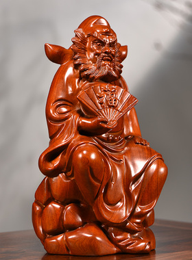 花梨钟馗神像装饰乔迁办公室木雕