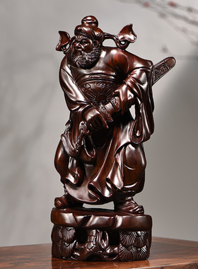 黑檀实木天师家居客厅钟馗神像