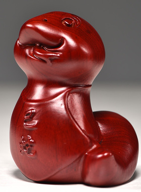 红色木质蛇摆件生肖蛇实木雕刻本命蛇家居客厅摆设装饰送礼工艺品