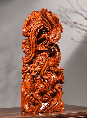 花梨木龙凤呈祥摆件客厅