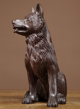 动物生肖狗酒柜工艺品黑檀木雕