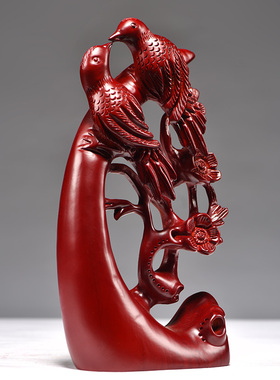 花梨木喜上眉梢摆件客厅