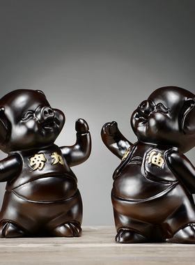 黑檀摆件十二生肖动物实木工艺品