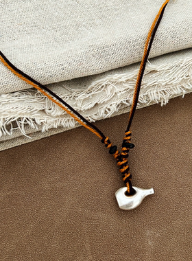 欧美小众设计编绳复古风酒壶项链