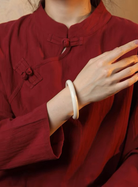 法国小众黑白金色撞色珐琅手镯女