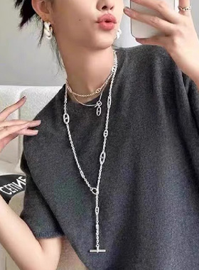 OT扣链多种戴法猪鼻子项链气质