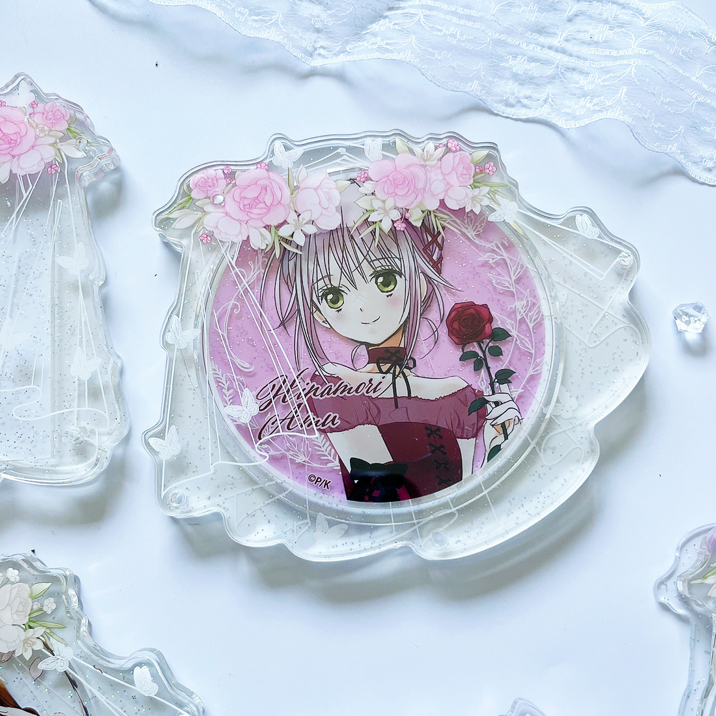 倩子酱Goods花环头纱谷美杯垫卡框亚克力展示框3.5寸拍立得收纳,淘宝优惠券,粉丝福利购,淘宝优惠卷