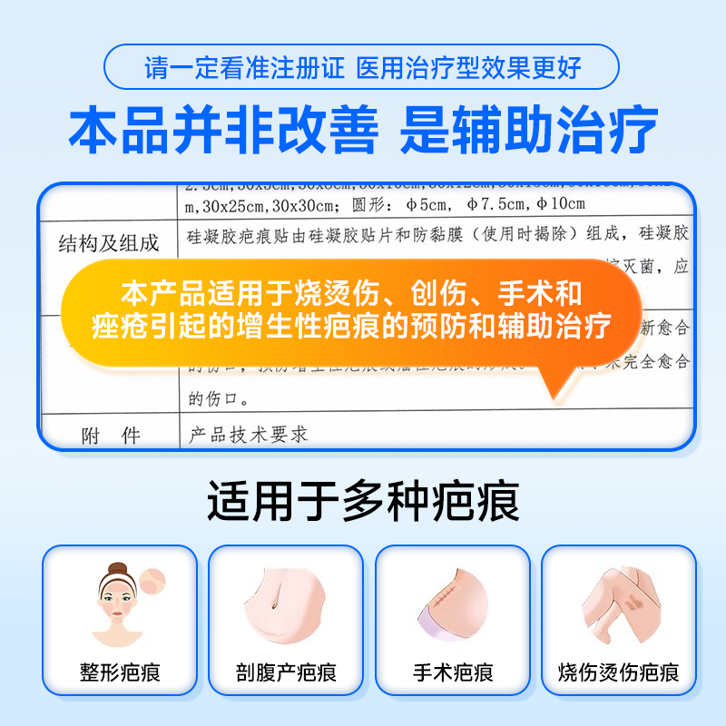 医用疤痕贴硅酮凝胶剖腹产疤儿童去手术疤痕辅助治疗预防增生疤痕-图1