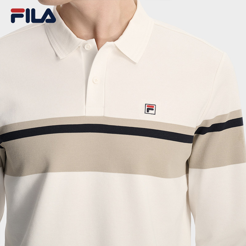 FILA 斐乐男子针织长袖POLO衫2026简约休闲基础上衣F11M618220F,淘宝优惠券,粉丝福利购,淘宝优惠卷