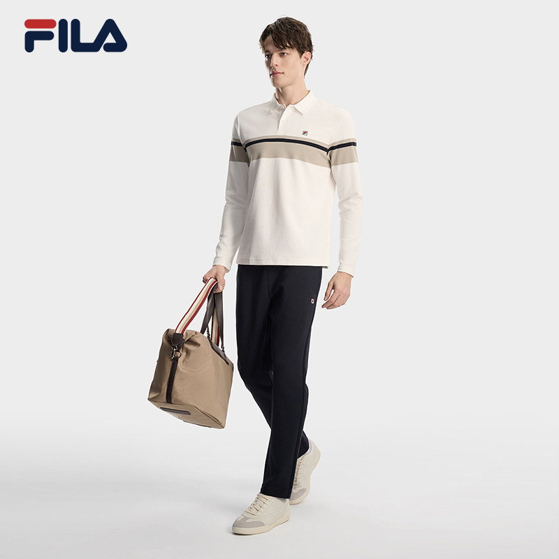 FILA 斐乐男子针织长袖POLO衫2026简约休闲基础上衣F11M618220F,淘宝优惠券,粉丝福利购,淘宝优惠卷