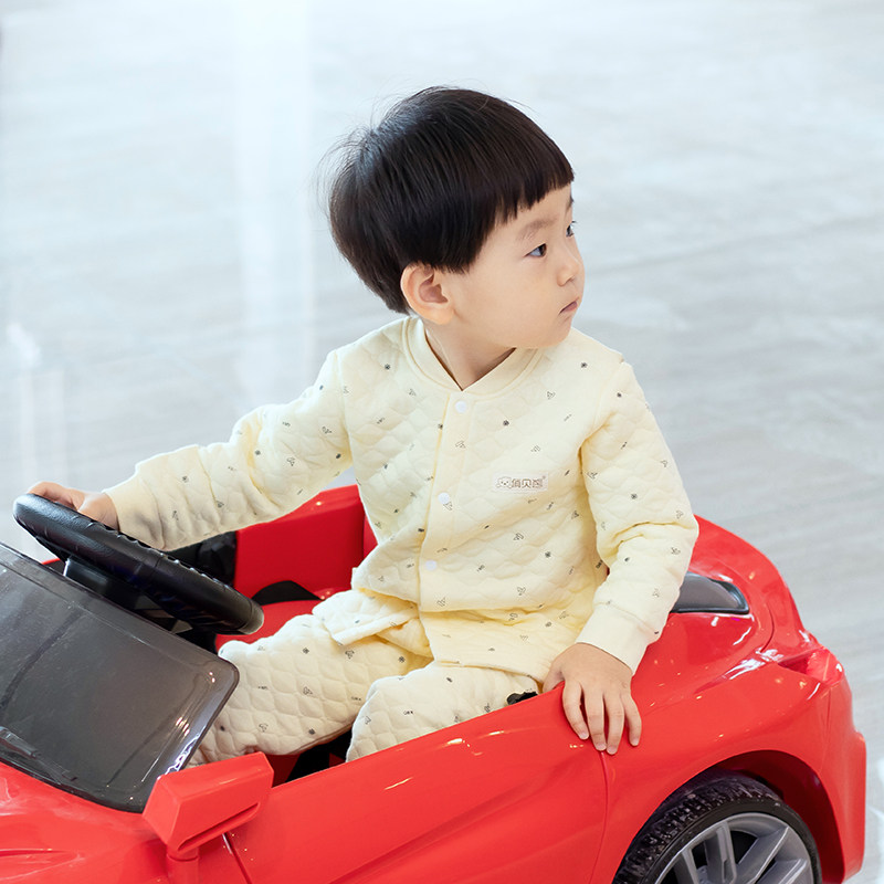 婴儿保暖上衣男宝宝秋衣单件开衫女儿童内衣加厚纯棉秋冬三层夹棉,淘宝优惠券,粉丝福利购,淘宝优惠卷