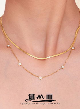Ins pentagram collarbone necklace titanium steel jewelry