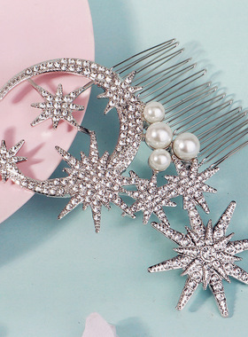 Luxurious bridal hair styling with rhinestone hair accessori
