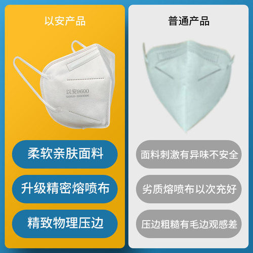 以安KN90一次性防尘口罩工业灰粉尘打磨工喷漆煤矿焊接专用口鼻罩 - 图2