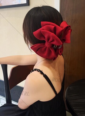 饱满后脑勺大蝴蝶结抓夹女显发量通勤洋气发抓高级感发饰原创设计