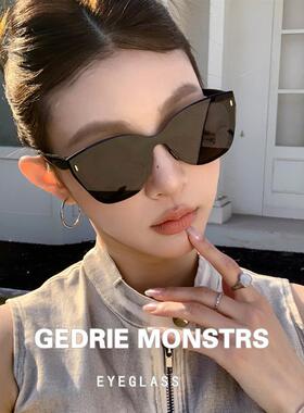 猫眼墨镜大框女款2026新款黑色级感防紫外线太阳镜气质潮流