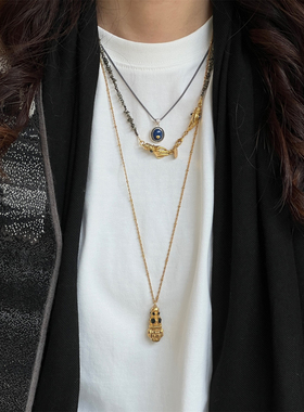 自留推荐 POUR TOI 复古工艺镀金链条长项链锁骨链经典质感设计款