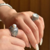 GEROCHRISTO GR2511 Pearl Ring Sterling Silver Vintage Carved Light Luxury Exquisite Handmade Ring GC