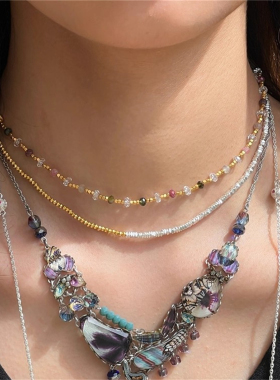 自留推荐 LANTERN SENSE 碎银子天然石项链锁骨链质感百搭叠搭