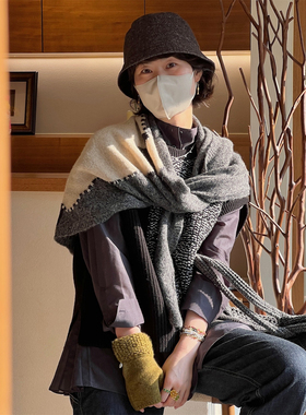 自留推荐合作款 ameesso埃觅索 小羊大三角巾披肩秋冬保暖柔软