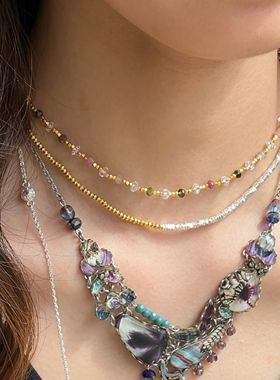 自留推荐 LANTERN SENSE碎银子天然石镀金项链锁骨链小众百搭叠加