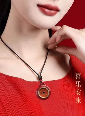 山鬼花钱汽车钥匙扣挂件2025年新款礼物男士女平安木质吊坠挂饰