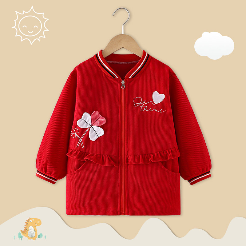 儿童羽绒服罩衣秋冬女宝宝加长正穿衣中大童防脏加大护衣拉链外套,淘宝优惠券,粉丝福利购,淘宝优惠卷
