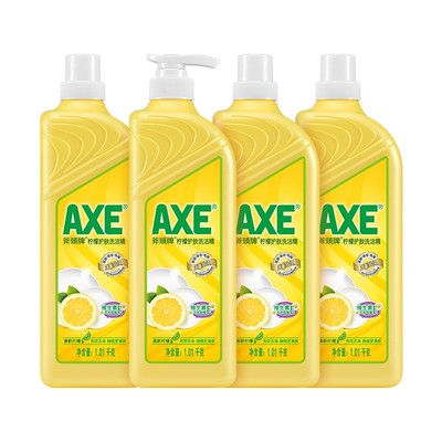 AXE斧头牌柠檬洗洁精家用家庭装大桶餐具去油不伤手洗水果蔬婴儿3
