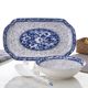 Fish plate for household use 2025 new blue and white porcelain plate with high-end feel rectangular fish roe plate grilled fish steamed fish ceramic plate