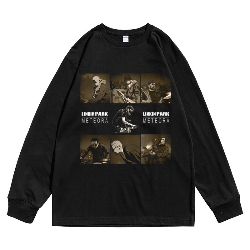 CLFC Linkin Park林肯公园说唱摇滚短袖t恤复古水洗长袖美式T恤潮 - 图2