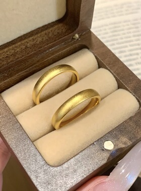 镀真金强保色古法沙金泥鳅背戒指精致简约大气时尚百搭气质戒指