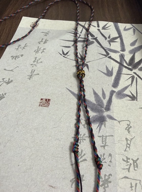 原创设计手工编织项链绳子吊坠挂件玉佩翡翠黄金蜜蜡男女款皮绳