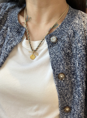 小众设计手工编织项链女复古民族风吊坠锁骨链