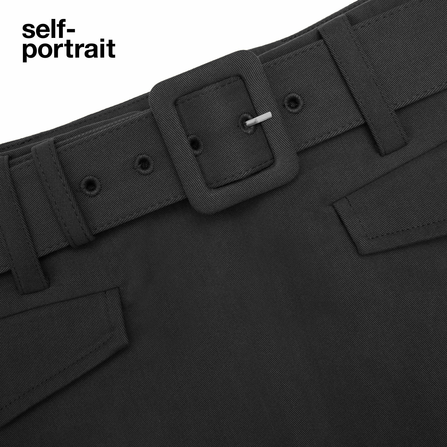 self-portrait 2025秋冬新款经典黑百搭通勤A字棉感混纺短裙裙裤,淘宝优惠券,粉丝福利购,淘宝优惠卷