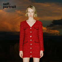 (New Years jersey) selfie-portrait red hewn knit one-piece dress sweaters dress sweaters dress sweaters